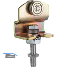Rollapparat HELM 485 einpaarig mit Drehlager, Stahl verzinkt, gelb