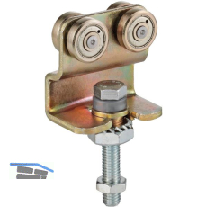 Rollapparat HELM 586 zweipaarig mit Drehlager, Stahl verzinkt, gelb