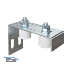 Torf�hrung verstellbar mit 2 Kunststoffrollen � 40 mm, Stahl verzinkt