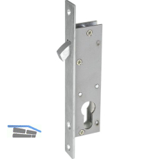 Schiebet�rschloss mit Bogenriegel,PZ,DM 20,Stulp 176x20x3 eckig,silber verzinkt