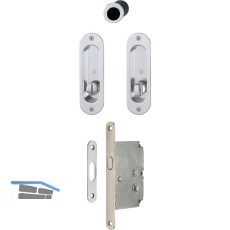 HOPPE Schiebet�rmuschel Set 4930 - WC mit Schloss, oval, glanzverchromt