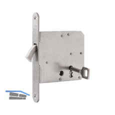 Schiebet�rschloss m. vernickeltem Bogenriegel, BB, DM 65, Stulp rund, Edelstahl