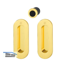 HOPPE Schiebet�rmuschel Set M472 - BL, ovale Rosette, Messing, poliert lackiert