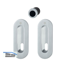 HOPPE Schiebet�rmuschel Set M472 - BB, ovale Rosette, Messing verchromt matt