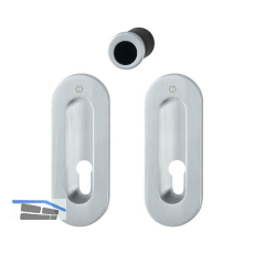 HOPPE Schiebet�rmuschel Set M472 - PZ, ovale Rosette, Messing verchromt matt