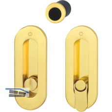 HOPPE Schiebet�rmuschel Set M472 - WC, ovale Rosette, Messing poliert lackiert