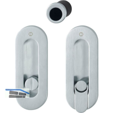 HOPPE Schiebet�rmuschel Set M472 - WC, ovale Rosette, Messing verchromt matt