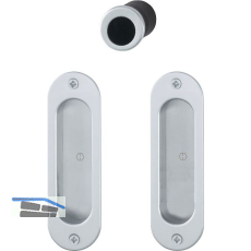 HOPPE Schiebet�rmuschel Set 4930 BL, sichtbar geschraubt,Alu verchromt satiniert