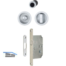 HOPPE Schiebet�rmuschel Set 4920 - WC mit Schloss, rund, verchromt satiniert