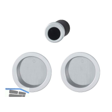 HOPPE Schiebet�rmuschel Set 4920 - BL, runde Rosette, Alu verchromt satiniert