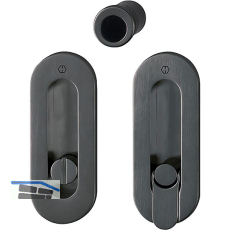 HOPPE Schiebet�rmuschel Set M472 -WC, ovale Rosette, Messing schwarz satiniert