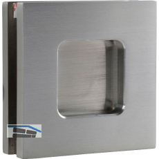Schiebet�rmuschelpaar 6405 f�r Glas, eckig, Glasst�rke 8 - 10 mm, Edelstahl