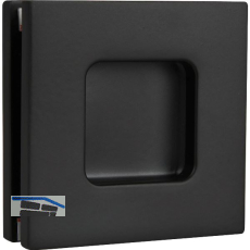 Schiebet�rmuschelpaar 6405 f�r Glas, eckig, Glasst�rke 8 - 10 mm, schwarz