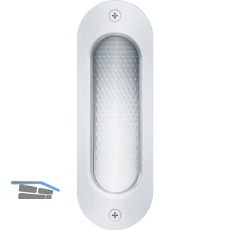 Schiebet�rmuschel FSB 4212 oval,40x120 mm,ungelocht,Edelstahl feinmatt