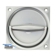 Klappringmuschelgriff KWS 5016, 90 x 90 mm, VK 8 mm, Lochteil, silber eloxiert