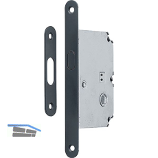 HOPPE Schiebet�rschloss mit Bogenriegel, WC, DM 50, rund, Messing schwarz matt