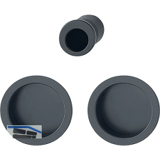 HOPPE Schiebet�rmuschel Set 4920 - BL, runde Rosette, Aluminium schwarz matt