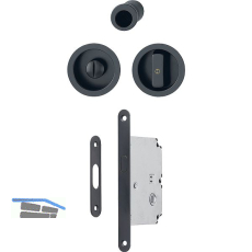 HOPPE Schiebet�rmuschel Set 4920 - WC mit Schloss, rund, schwarz matt