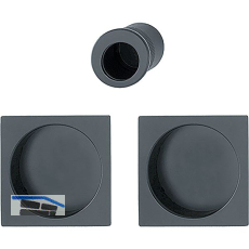 HOPPE Schiebet�rmuschel Set 4921 - BL, eckige Rosette, Aluminium schwarz matt