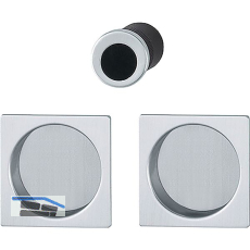 HOPPE Schiebet�rmuschel Set 4921 - BL,eckige Rosette, Aluminium verchromt matt