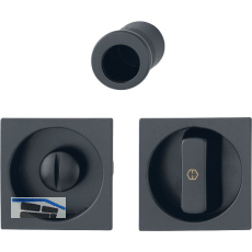 HOPPE Schiebet�rmuschel Set 4921 - WC, eckige Rosette, Aluminium schwarz matt
