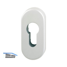 Schutzrosetten PZ oval au�en, 33 x 72 x 10, Aluminium silber eloxiert