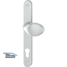 Knopfschild innen - drehbar PZ92, sichtbar geschraubt, Aluminium silber eloxiert