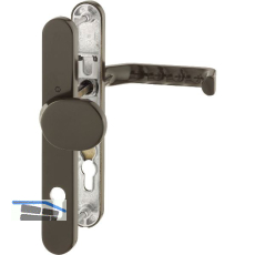 Wechselgarnitur LIVERPOOL - Schmalschild Knopf PZ, wahlweise, Alu braun elox