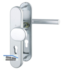 Sicherheits-Wechselgarnitur AMSTERDAM, PZ72, silber eloxiert