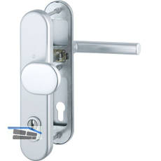 Sicherheits-Wechselgarnitur AMSTERDAM PZ72 mit Kernziehschutz, silber eloxiert