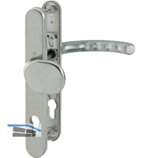 Wechselgarnitur LUXEMBOURG - m Knopf u. Langschild PZ88, Edelstahl-Effekt