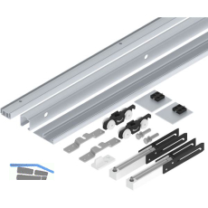 HELM 53 Beschlagset Wand Holz 50 kg Laufschiene L=1700 mm Blende D�mpfung silber