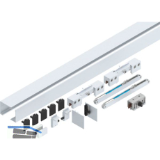 HELM GT-L 80 Beschlagset Glas 8-10,76 mm L=2000 mm Wandmontage silber eloxiert