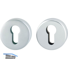 HOPPE Sicherheits-Zylinderrosettenpaar rund, Aluminium silber eloxiert