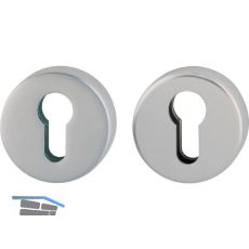 HOPPE Sicherheits-Zylinderrosettenpaar rund, Edelstahl matt