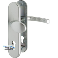 SH-Wechselgarnitur LIEGE-Schild PZ88, ohne Kernziehschutz, Alu silber eloxiert