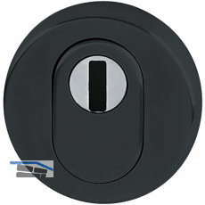 HOPPE Zylinderrosette au�en rund PZ mit Kernziehschutz, Edelstahl schwarz matt