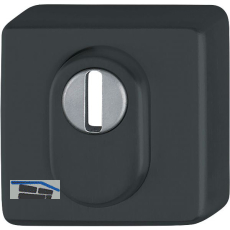 HOPPE Zylinderrosette au�en eckig PZ mit Kernziehschutz, Edelstahl schwarz matt