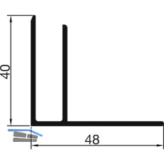 THYSSENKRUPP Syprotech Abschlussprofil F 10 mm, L=6000 mm, Alu blank
