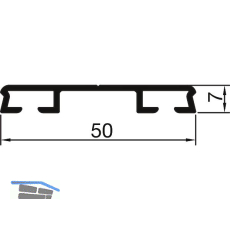 THYSSENKRUPP Syprotech Flachdeckschiene 50/7 gelocht, L=6000 mm, Alu blank