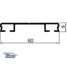 THYSSENKRUPP Syprotech Flachdeckschiene 60/9 ungelocht L=7000 mm Alu blank