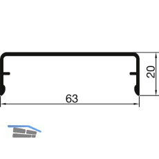 THYSSENKRUPP Syprotech Klipsabdeckung 63/20 Alu blank L=6000 mm