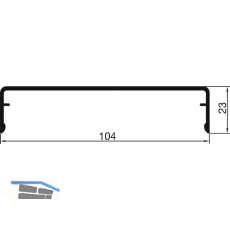 THYSSENKRUPP Syprotech Klipsabdeckung 104/23 Alu blank L=6000 mm
