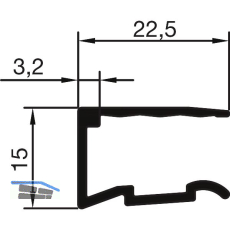 THYSSENKRUPP Syprotech Abschlussprofil U 10 mm light, L=2100 mm, Alu blank