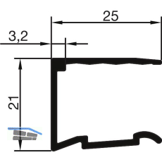 THYSSENKRUPP Syprotech Abschlussprofil U 16 mm light, L=6350 mm, Alu blank
