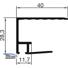 THYSSENKRUPP Syprotech Tropfnasenprofil U 25 mm, L=6350 mm, Alu blank
