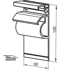 THYSSENKRUPP Syprotech Halter f�r Regenrinne 60 x 100 mm, Alu blank