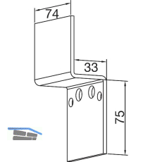 THYSSENKRUPP Syprotech Glashalter f�r Sprossenprofil 60/60, Alu blank