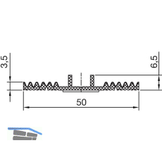 THYSSENKRUPP Syprotech Auflageband 50 f�r Glas, L=30 m, EPDM schwarz