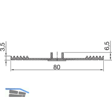 THYSSENKRUPP Syprotech Auflageband 80 f�r Glas, L=30 m, EPDM schwarz